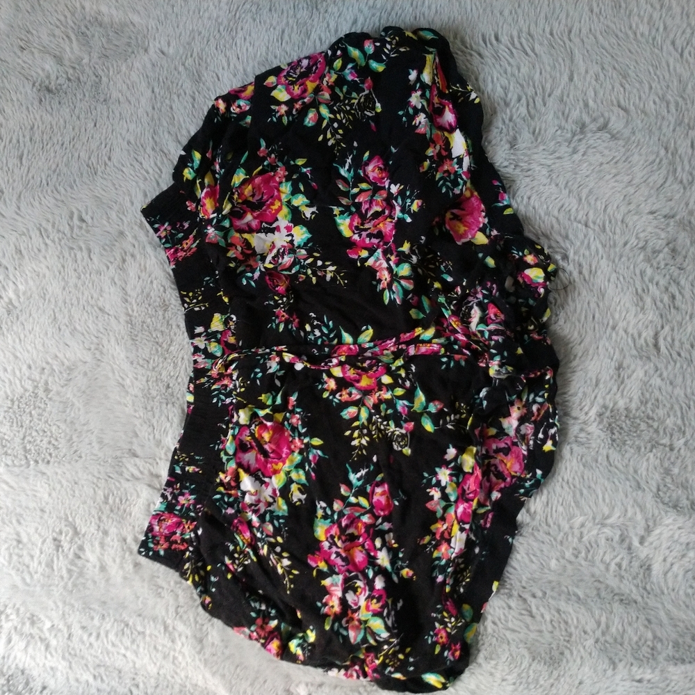 Black Floral Shorts